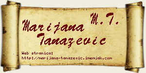 Marijana Tanazević vizit kartica